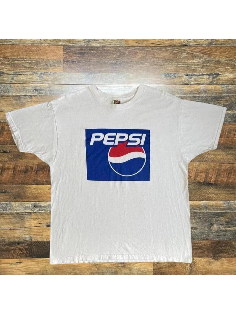 Vintage Pepsi Soda White Short Sleeve T-Shirt Size XL
